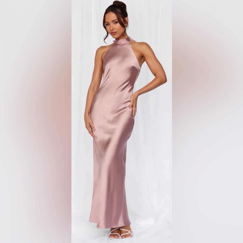 Hello Molly Blush Satin Maxi Dress